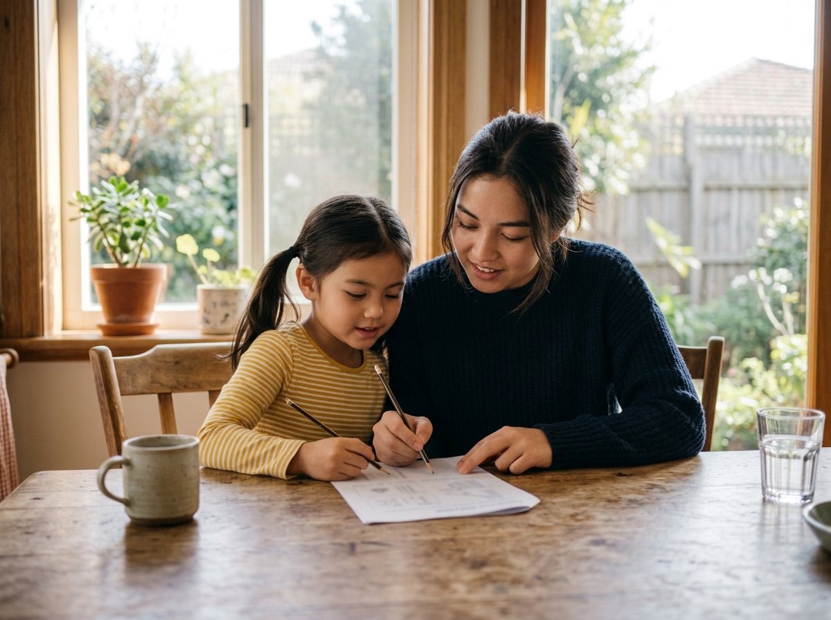 Tutor assisting young student with mathematics reasoning and deep challenge problem solving